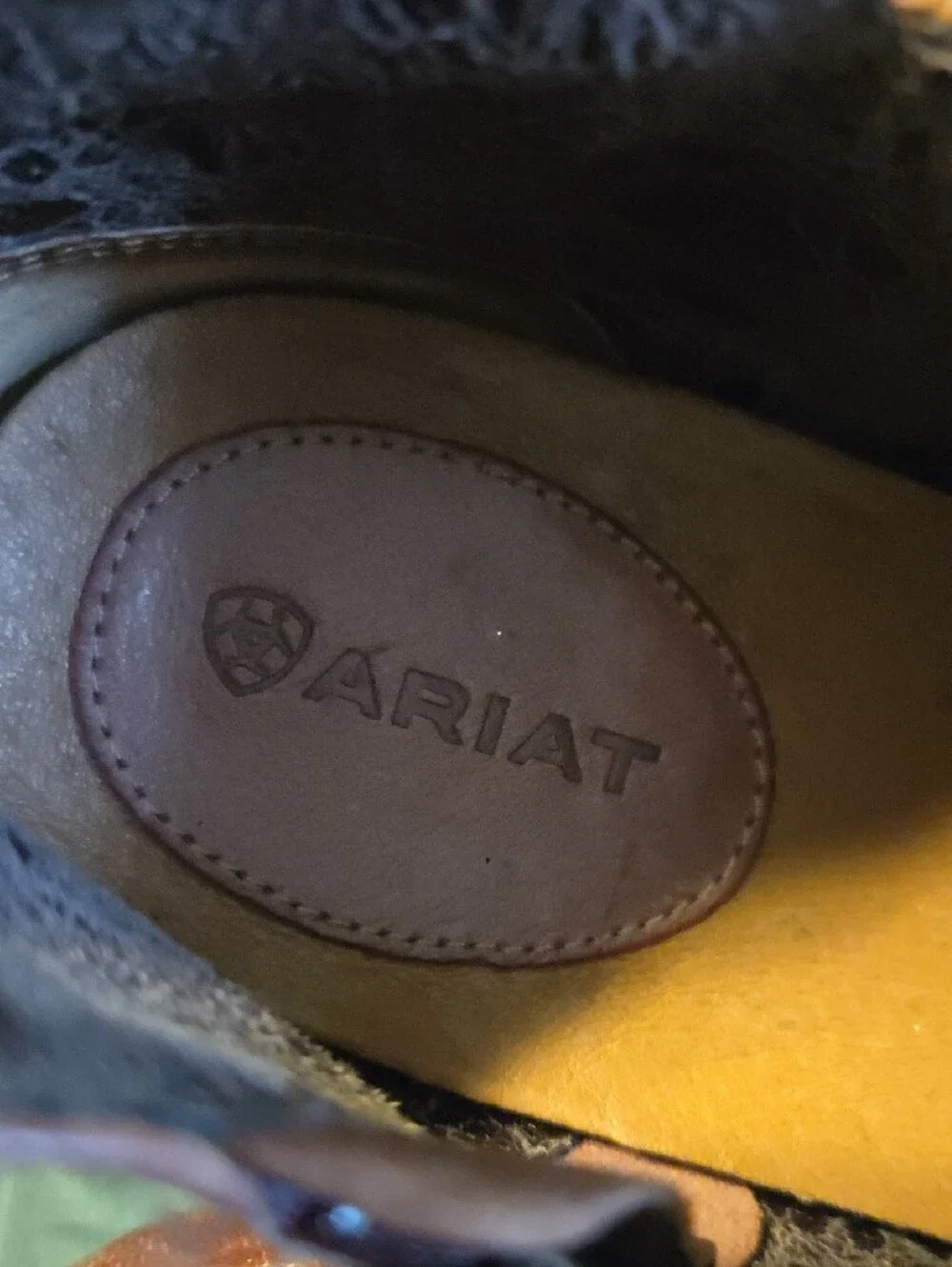 Ariat Tan-Brown Leather Ankle Booties with Side Zip